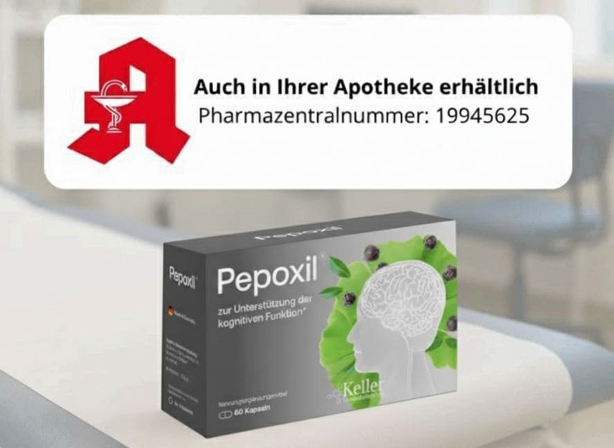 Pepoxil Packshot mit Apotheken-A Logo und PZN