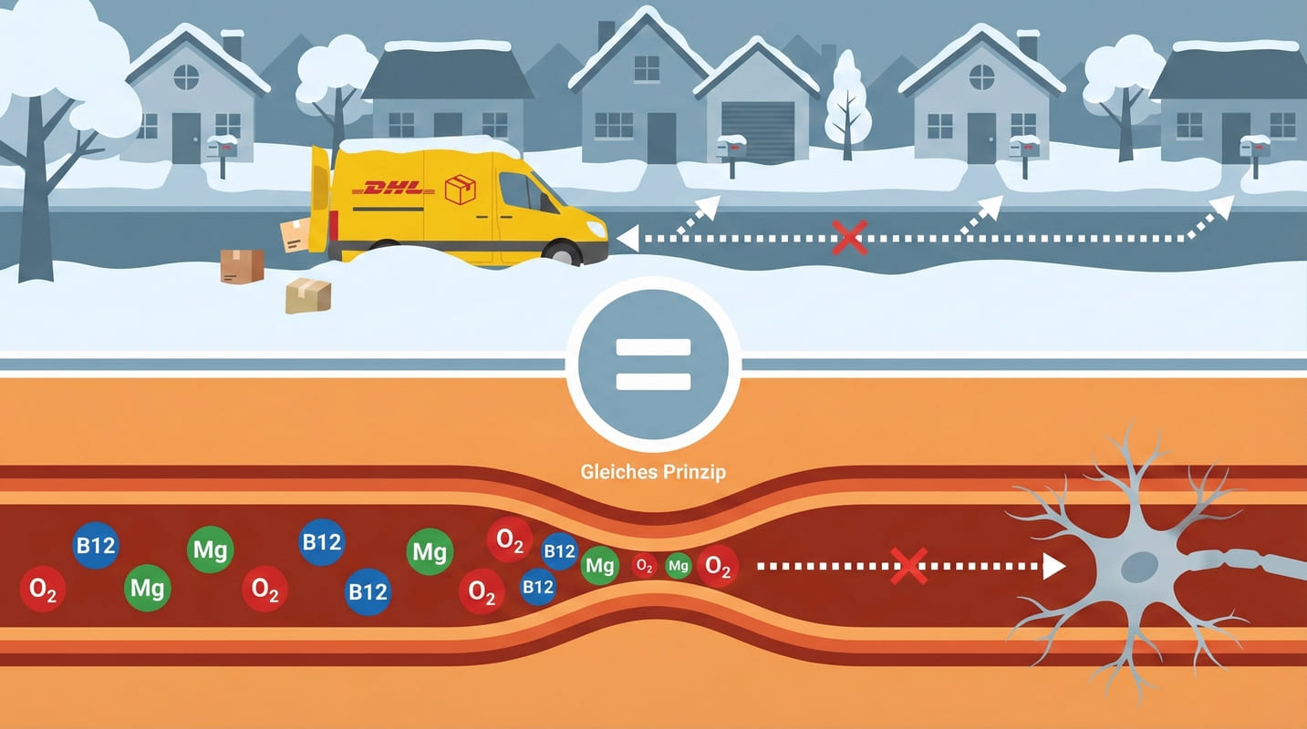 Verstopfte Straße Metapher