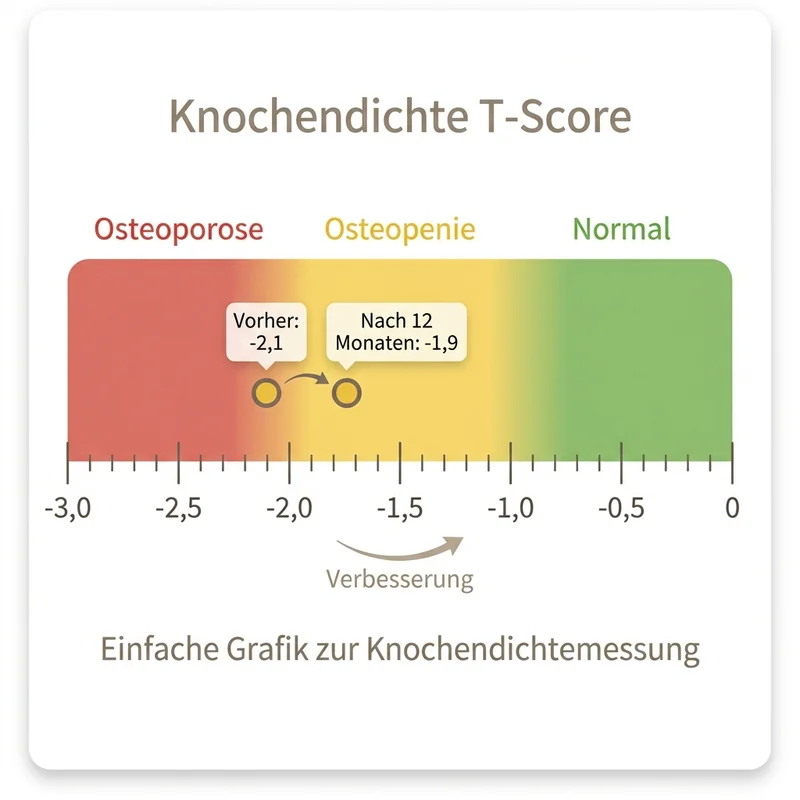 T-Wert-Entwicklung: Von -2,1 auf -1,9 nach 12 Monaten