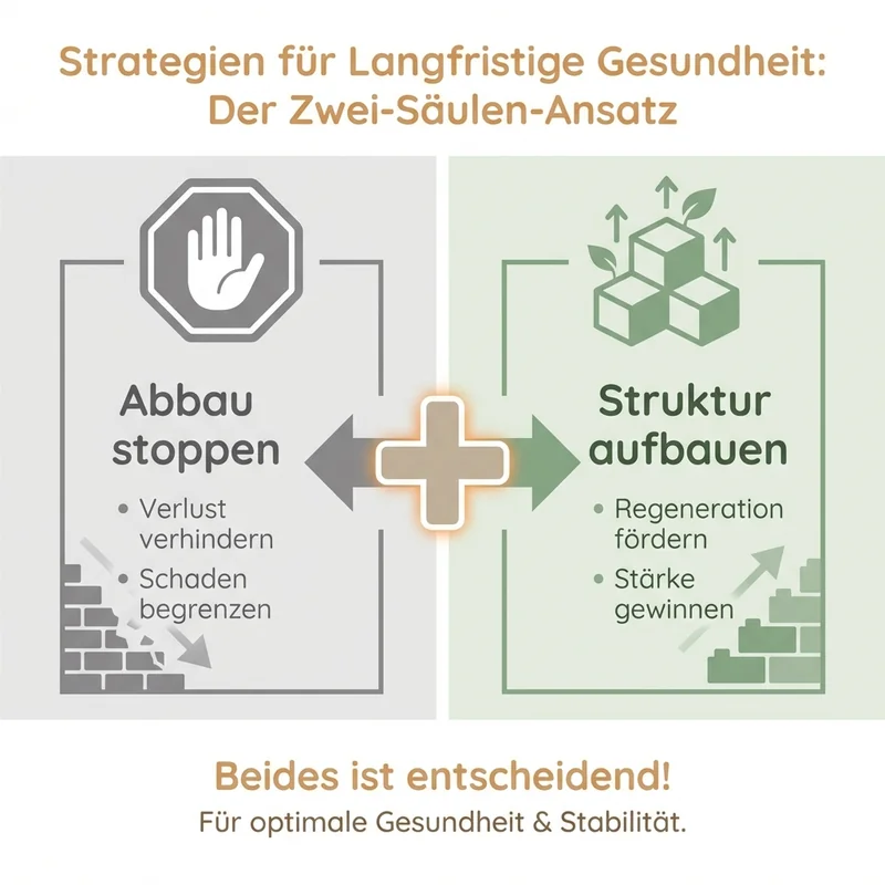 Infografik: Stoppen vs. Aufbauen – Was Bisphosphonate leisten und was nicht