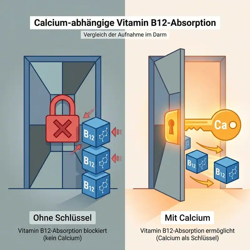 Vorher/Nachher: Tür blockiert vs. Tür geöffnet mit Calcium
