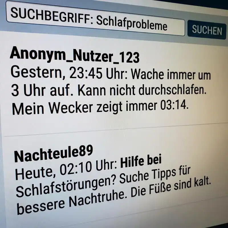 Screenshot eines Patientenforums — Metformin Nebenwirkungen