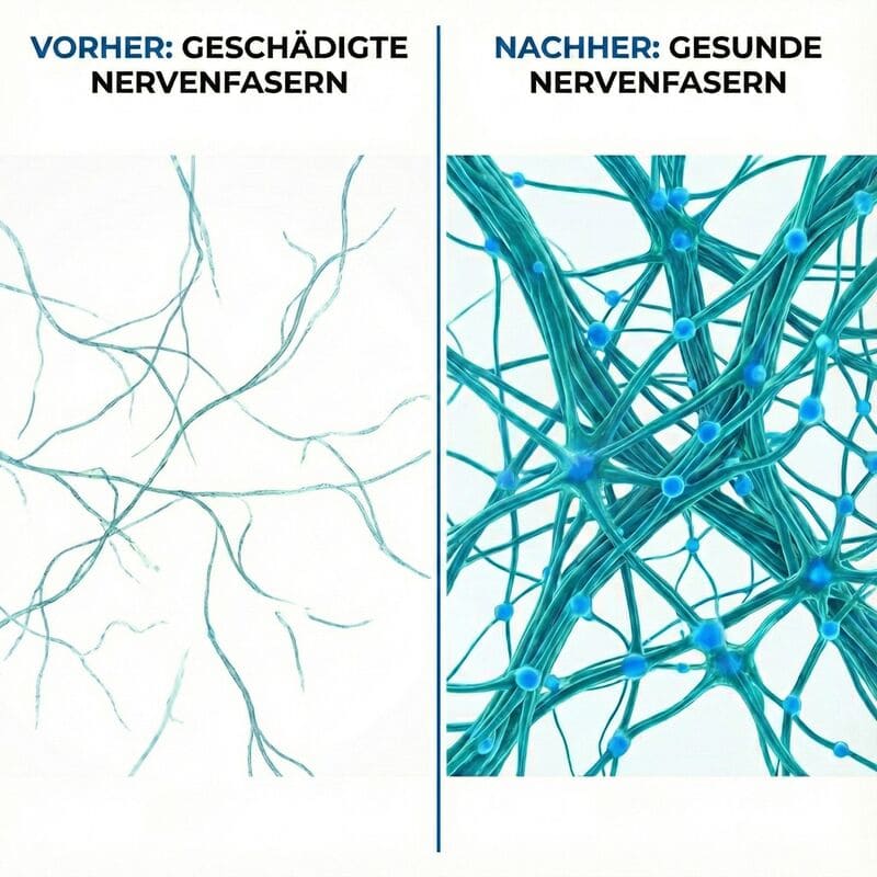 Vergleich gesunder und geschädigter Nerven