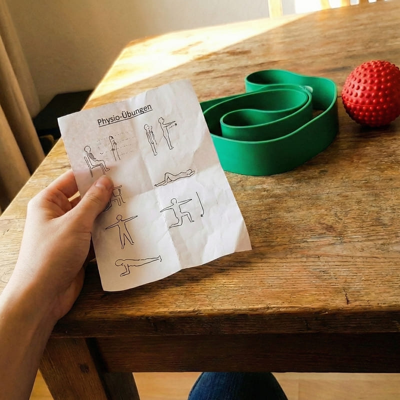 Theraband und Übungsplan
