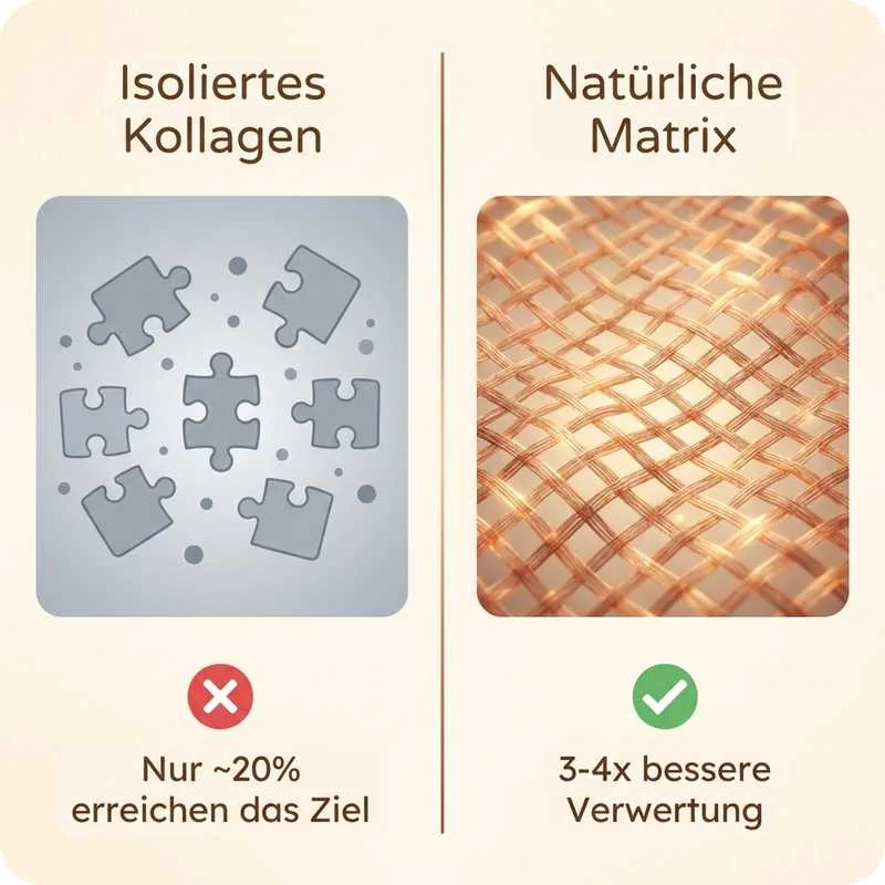 Vergleich: Isoliertes Kollagen vs. Natürliche Matrix