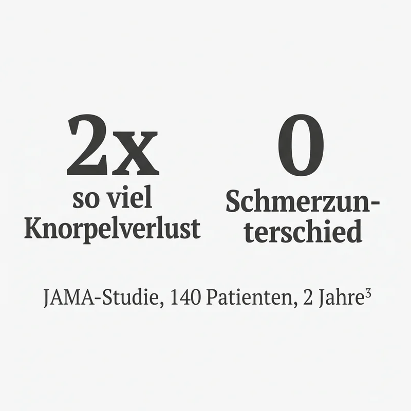 Stat-Callout: 2x Knorpelverlust, 0 Schmerzunterschied — JAMA-Studie