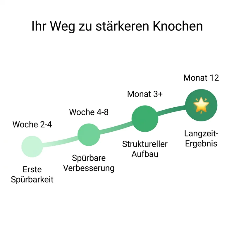 Ihr Weg zu stärkeren Knochen: Woche 2-4, Woche 4-8, Monat 3+, Monat 12