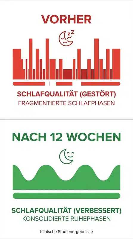 Vorher/Nachher: Schlafqualit&auml;t nach 12 Wochen Menobelan
