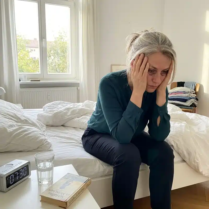 Ersch&ouml;pfte Frau am Morgen trotz Schlaf