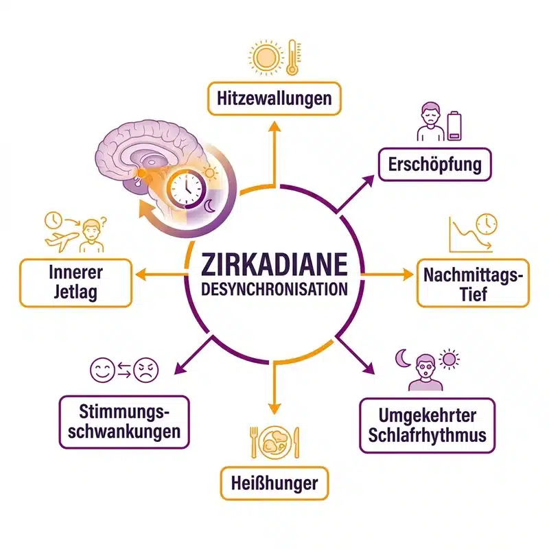 Alle 7 Symptome haben eine gemeinsame Ursache: Zirkadiane Desynchronisation